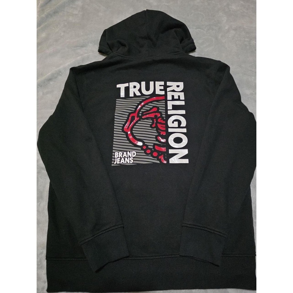 Wore 1 Time True Religion Full Zip Buddha Hoodie Size X Logo Black MSRP $119 New